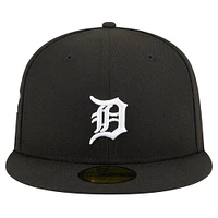 Men's New Era Black Detroit Tigers Logo 59FIFTY Fitted Hat