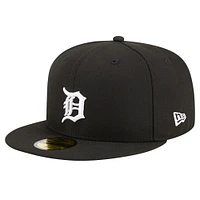 Men's New Era Black Detroit Tigers Logo 59FIFTY Fitted Hat