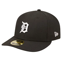 Casquette ajustée 59FIFTY à profil bas des Detroit Tigers New Era pour hommes, noire