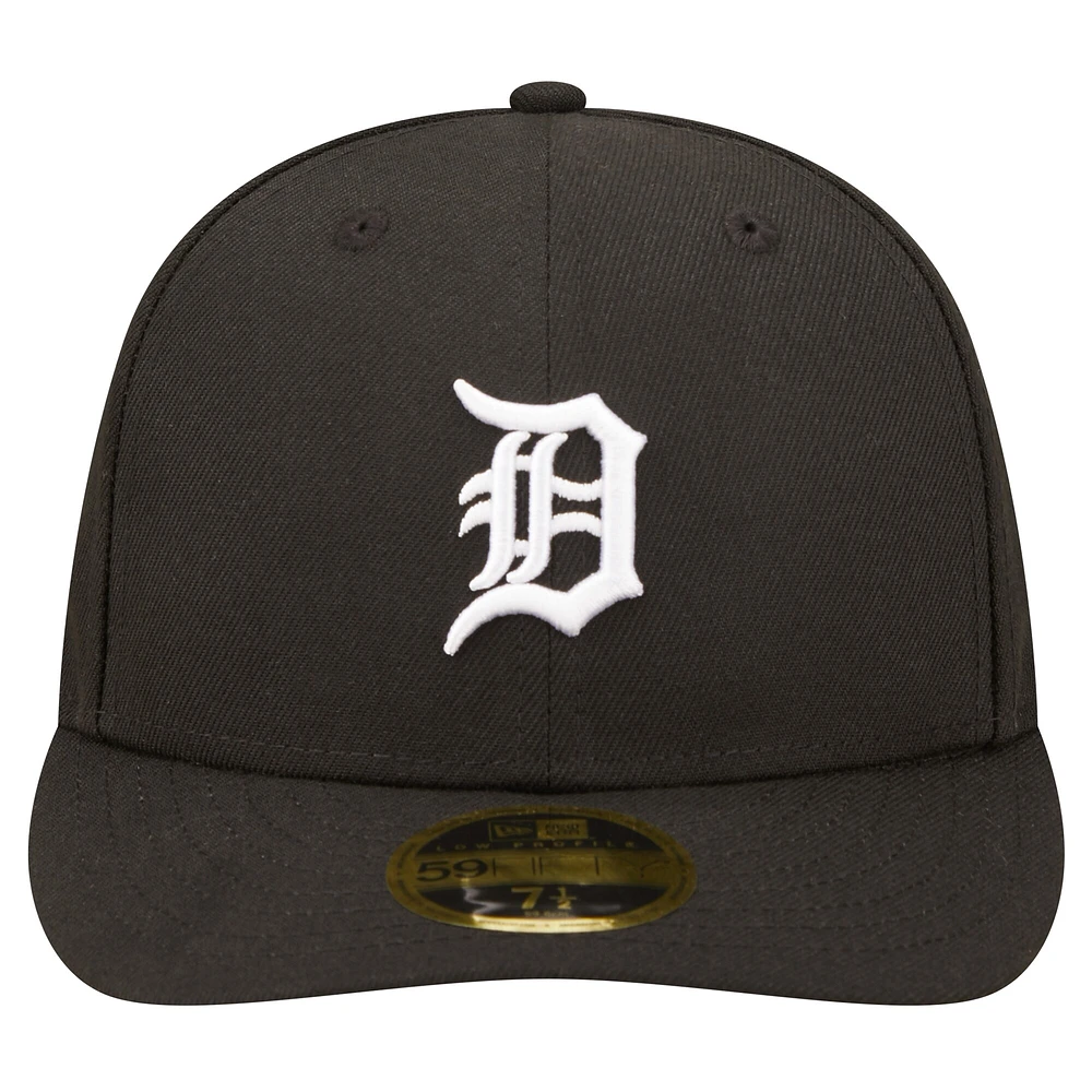 Casquette ajustée 59FIFTY à profil bas des Detroit Tigers New Era pour hommes, noire