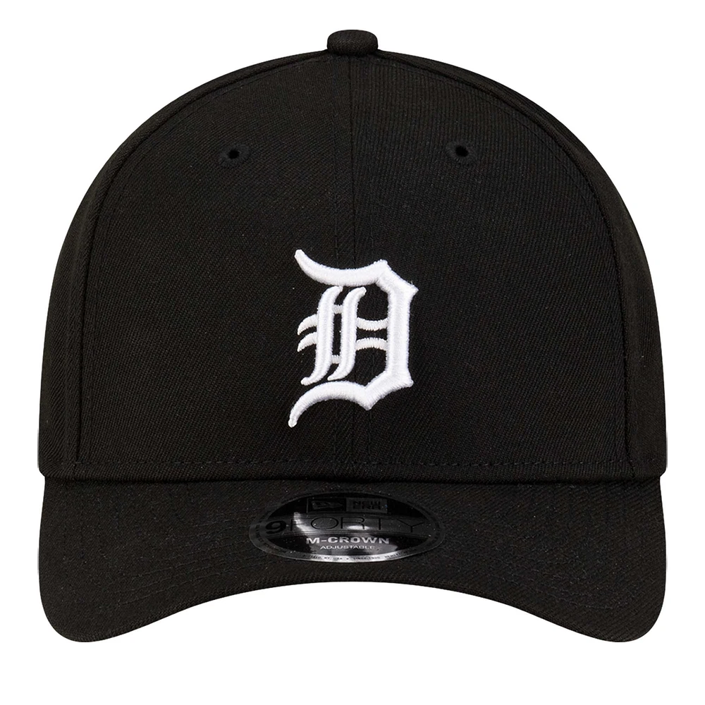 Men's New Era  Black Detroit Tigers Player Replica 9FORTY Adjustable Hat