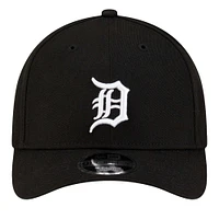 Men's New Era  Black Detroit Tigers Player Replica 9FORTY Adjustable Hat