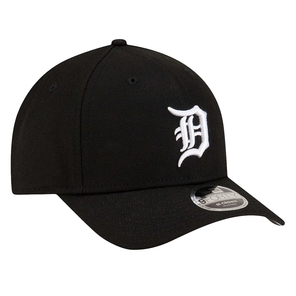 Men's New Era  Black Detroit Tigers Player Replica 9FORTY Adjustable Hat
