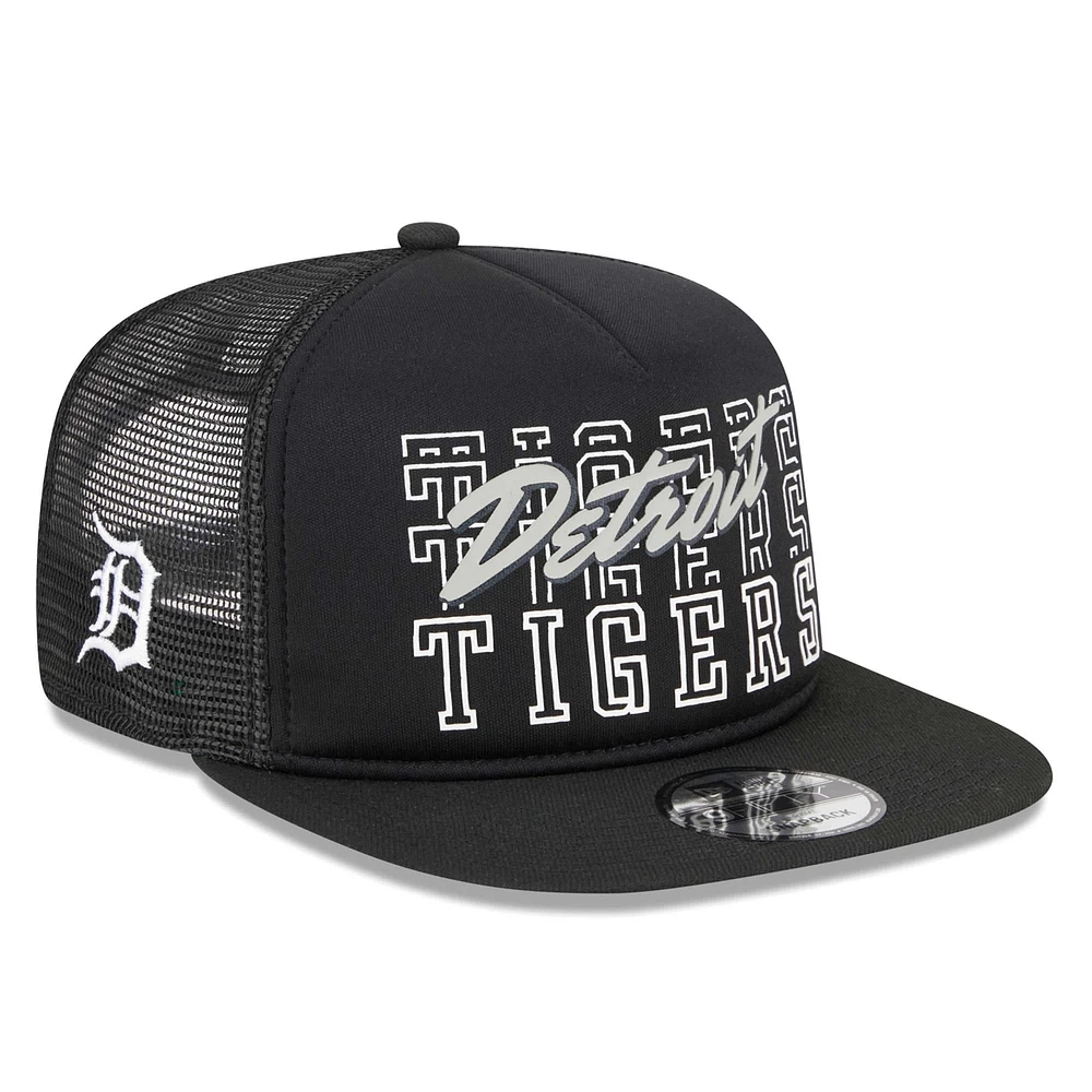 Men's New Era Black Detroit Tigers  Street Team A-Frame Trucker 9FIFTY Snapback Hat