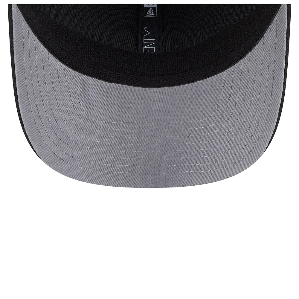 Casquette extensible à bouton-pression New Era 9SEVENTY noire pour homme, motif drapeau ton sur ton des Tigers de Detroit