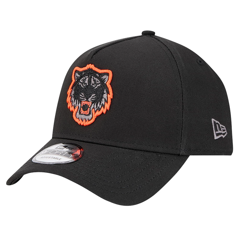 Casquette réglable ton sur ton Pop 9FORTY A-Frame des Detroit Tigers New Era noire pour hommes