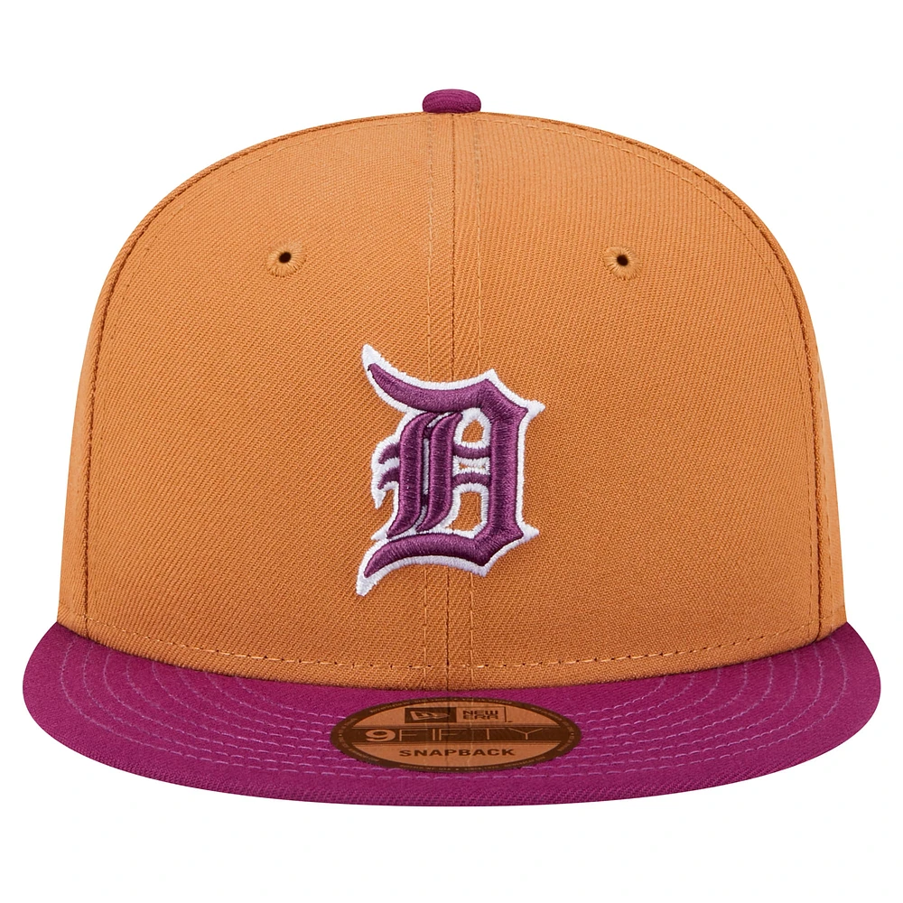 Men's New Era Brown/Purple Detroit Tigers Color Pack Two-Tone 9FIFTY Snapback Hat