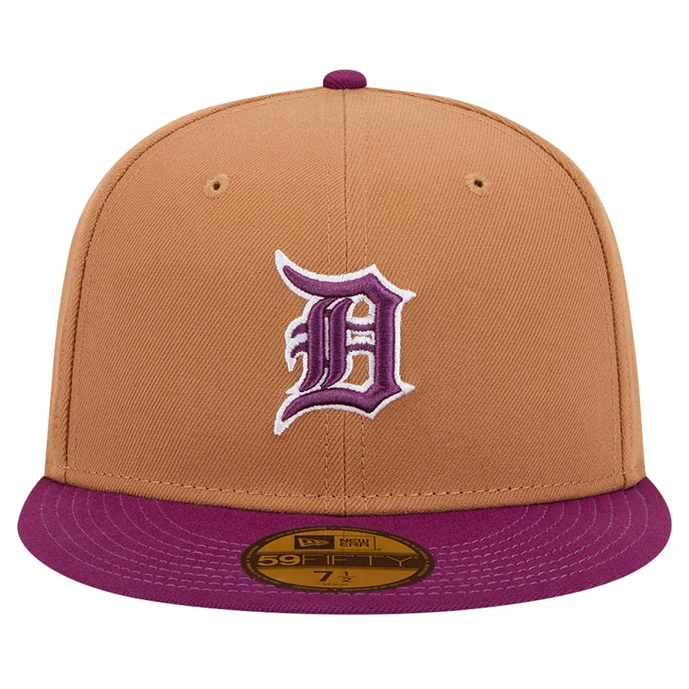 Men's New Era Brown/Purple Detroit Tigers Two-Tone Color Pack 59FIFTY Fitted Hat