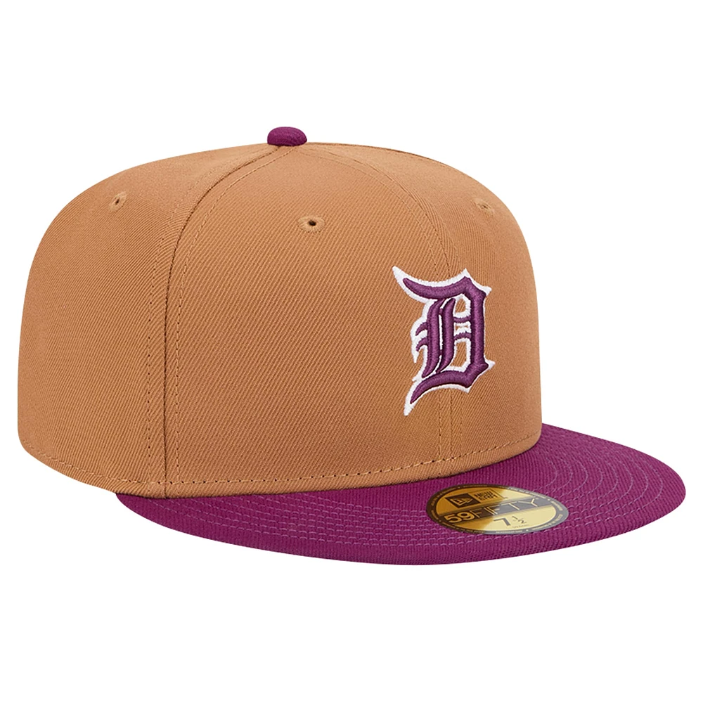 Men's New Era Brown/Purple Detroit Tigers Two-Tone Color Pack 59FIFTY Fitted Hat