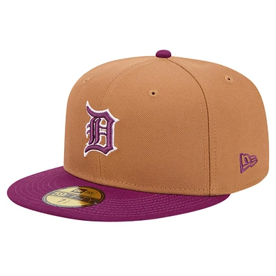 Pack de couleurs bicolores 59FIFTY pour hommes New Era marron/violet Detroit Tigers - Casquette ajustée