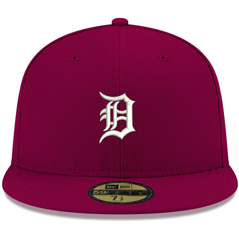 Detroit Tigers White on Red 59FIFTY Men's Fitted Cap