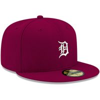 Men's New Era Cardinal Detroit Tigers White Logo 59FIFTY Fitted Hat