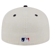 Men's New Era Cream/Navy Detroit Tigers Two-Tone Corduroy 59FIFTY Fitted Hat