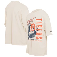 T-shirt surdimensionné à imprimé rétro Detroit Tigers Cooperstown Collection pour homme New Era, couleur crème