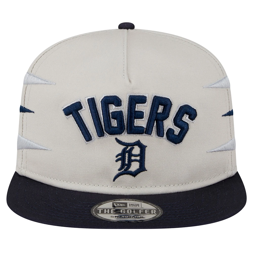 Casquette snapback Iron Golfer Detroit Tigers de New Era pour homme, couleur crème