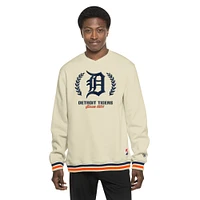 Men's New Era Cream Detroit Tigers Throwback Pullover Sweatshirt
