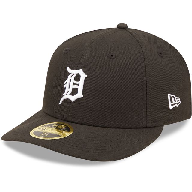 Casquette ajustée 59FIFTY à profil bas des Detroit Tigers de New Era pour homme, noir et blanc