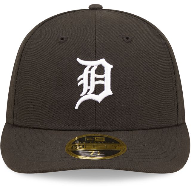 Casquette ajustée 59FIFTY à profil bas des Detroit Tigers de New Era pour homme, noir et blanc
