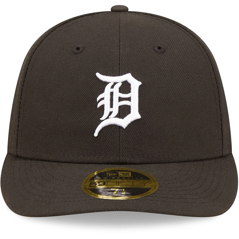 Men's New Era Detroit Tigers Black & White Low Profile 59FIFTY Fitted Hat