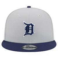 Casquette snapback 9FIFTY bicolore gris/bleu marine des Detroit Tigers de New Era pour homme