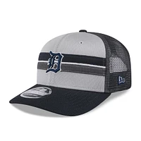 Men's New Era Gray/Navy Detroit Tigers 2025 Batting Practice 9SEVENTY Stretch-Snap Trucker Hat