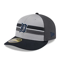 Men's New Era  Gray/Navy Detroit Tigers 2025 Batting Practice Low Profile 59FIFTY Fitted Hat