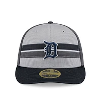 Men's New Era  Gray/Navy Detroit Tigers 2025 Batting Practice Low Profile 59FIFTY Fitted Hat