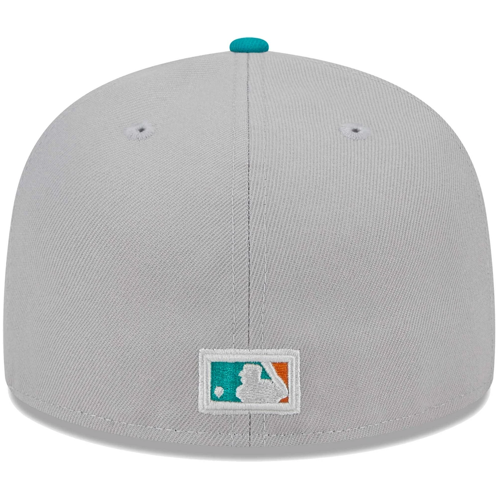 Casquette ajustée 59FIFTY Detroit Tigers New Era pour homme, gris/bleu sarcelle