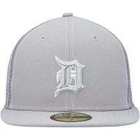 Casquette ajustée 59FIFTY pour entraînement au bâton sur le terrain des Tigers de Detroit 2023 New Era grise homme