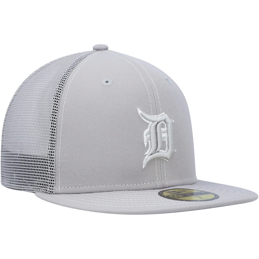 Casquette ajustée 59FIFTY pour entraînement au bâton sur le terrain des Tigers de Detroit 2023 New Era grise homme