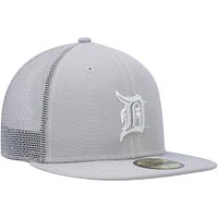 Casquette ajustée 59FIFTY pour entraînement au bâton sur le terrain des Tigers de Detroit 2023 New Era grise homme