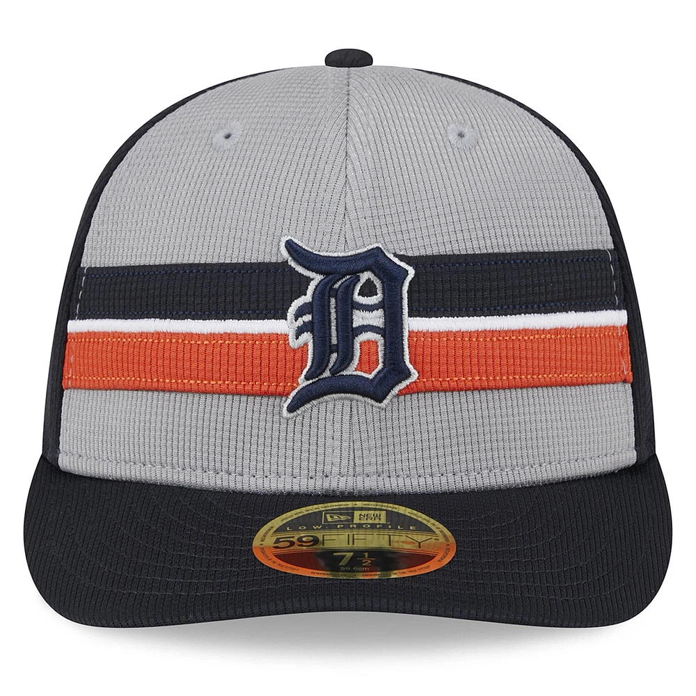 Men's New Era  Gray Detroit Tigers 2025 Batting Practice Low Profile 59FIFTY Fitted Hat