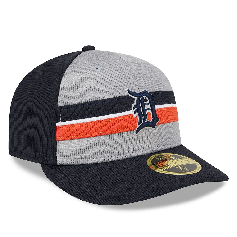 Men's New Era  Gray Detroit Tigers 2025 Batting Practice Low Profile 59FIFTY Fitted Hat