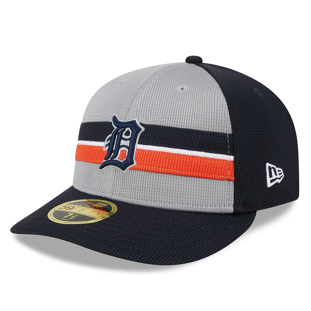 Men's New Era  Gray Detroit Tigers 2025 Batting Practice Low Profile 59FIFTY Fitted Hat