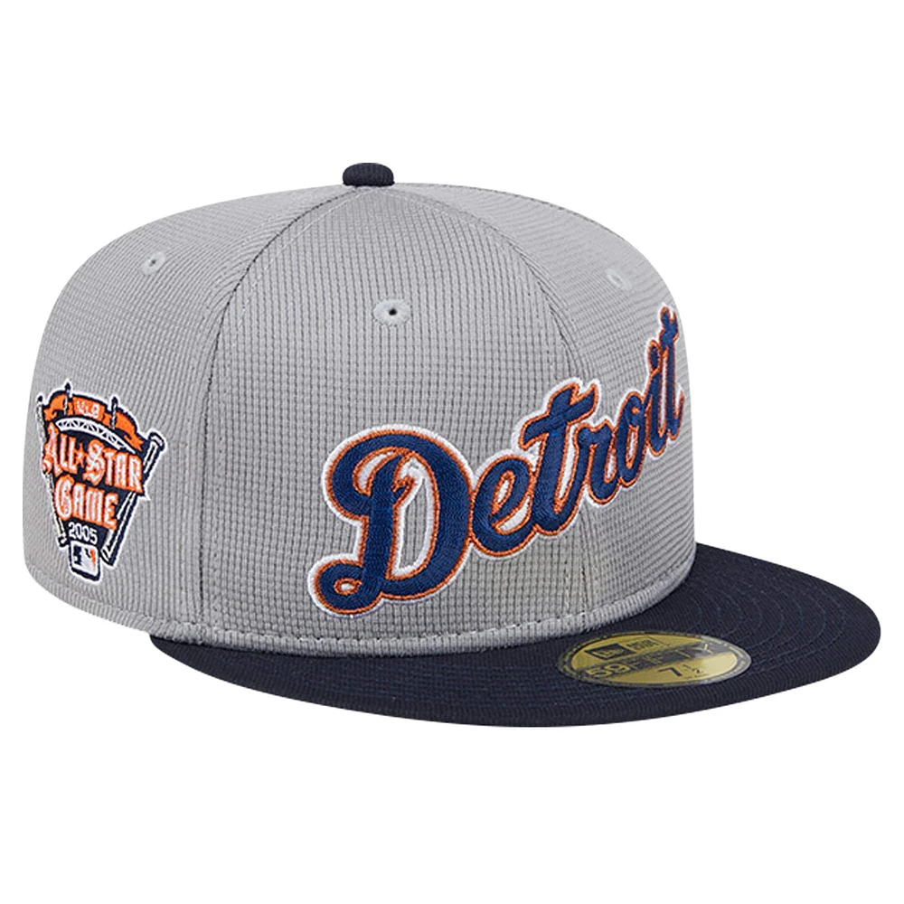 Casquette ajustée 59FIFTY en maille Pivot des Detroit Tigers New Era pour hommes, grise