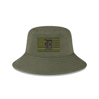 NWE TIGERS GREEN MLB 2023 BUCKET HATMENBUC POUR LA JOURNÉE DES FORCES ARMÉES