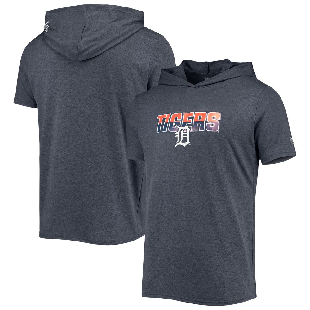 Men's New Era Heathered Navy Detroit Tigers Hoodie T-Shirt