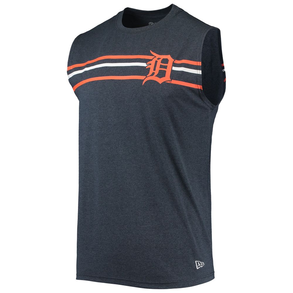 Men's New Era Heathered Navy Detroit Tigers Muscle Tank Top