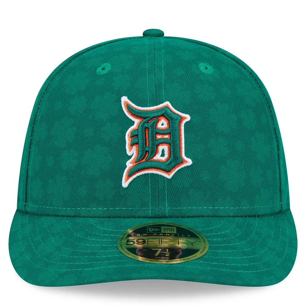 Casquette ajustée 59FIFTY à profil bas pour homme Detroit Tigers de New Era, vert Kelly