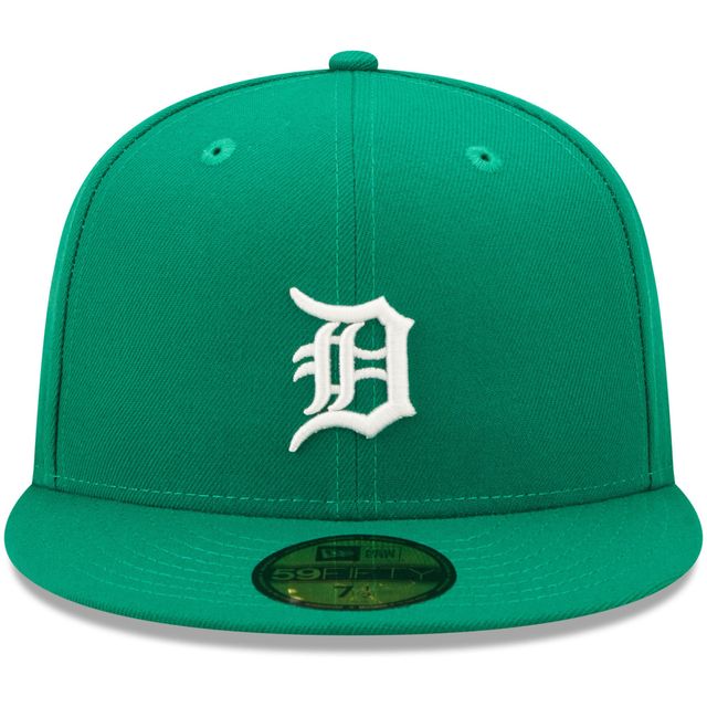 Casquette ajustée 59FIFTY avec logo blanc des Detroit Tigers Kelly New Era pour homme
