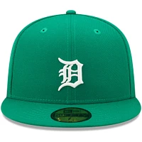 Men's New Era Kelly Green Detroit Tigers White Logo 59FIFTY Fitted Hat