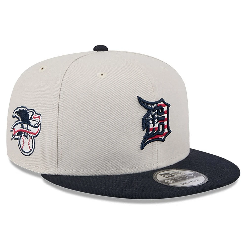 Men's New Era  Khaki/Black Detroit Tigers 2024 Fourth of July 9FIFTY Snapback Hat