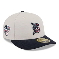 Men's New Era  Khaki/Black Detroit Tigers 2024 Fourth of July Low Profile 59FIFTY Fitted Hat