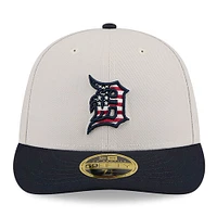 Men's New Era  Khaki/Black Detroit Tigers 2024 Fourth of July Low Profile 59FIFTY Fitted Hat