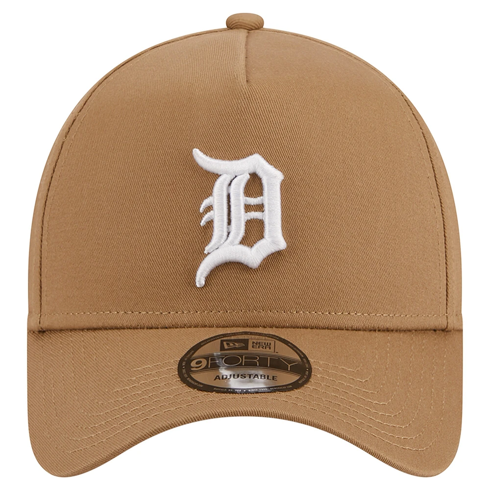 Casquette réglable kaki Detroit Tigers A-Frame 9FORTY New Era pour hommes
