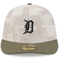 Men's New Era Light Beige/Olive Detroit Tigers 2025 Armed Forces Day 59FIFTY Fitted Hat