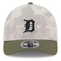 Men's New Era Light Beige/Olive Detroit Tigers 2025 Armed Forces Day 9FORTY M-Crown A-Frame Adjustable Hat