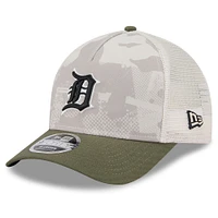 Men's New Era Light Beige/Olive Detroit Tigers 2025 Armed Forces Day 9FORTY M-Crown A-Frame Adjustable Hat