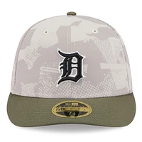 Casquette ajustée 59FIFTY pour homme, modèle New Era, beige clair/olive, motif Journée des forces armées 2025, Detroit Tigers