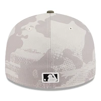 Casquette ajustée 59FIFTY pour homme, modèle New Era, beige clair/olive, motif Journée des forces armées 2025, Detroit Tigers